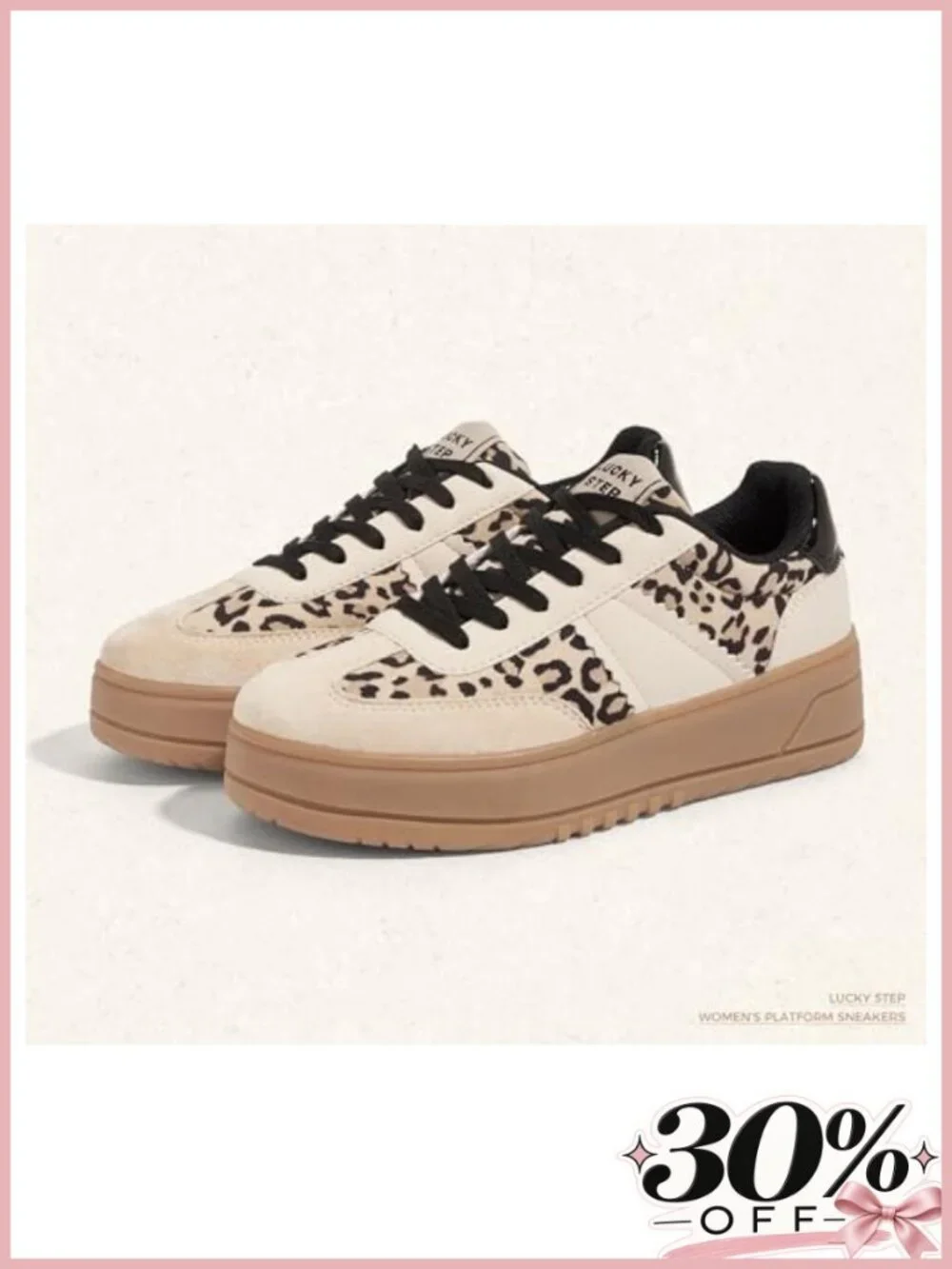 Lace Up Platform Sneakers Thick Sole Comfortable Faux Leather Low Top Walking